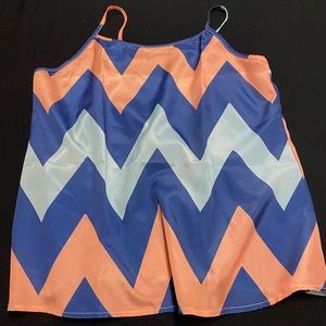 Pink/blue chevron spaghetti strap